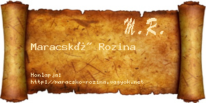 Maracskó Rozina névjegykártya
